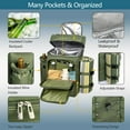 thumbnail image 3 of Mochila cesta de picnic Hap Tim para 4 personas con manta verde, 3 of 8
