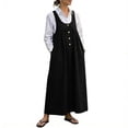 thumbnail image 2 of Overalls Dress for Women Summer Oversized Sleeveless Button Maxi Sundress Womens Casual Solid Loose Lightweight Comfy Lounge Tank Dresses, 2 of 7