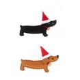 thumbnail image 3 of 2 colgantes creativos de Navidad con forma de perro salchicha, decoraciones navideñas artesanales marrón y negro Fernando Colgante, 3 of 7