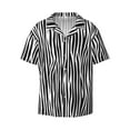 thumbnail image 3 of Cauagu Zebra Skin Men's Short Sleeve Button Down Hawaiian Shirt for Men Bowling Shirts Casual Summer Beach Shirt,XX-Large, 3 of 6