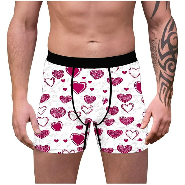 RXMEKW Men's Breathable Boxers, Comfortable Close Fitting Underpants with Man Printing