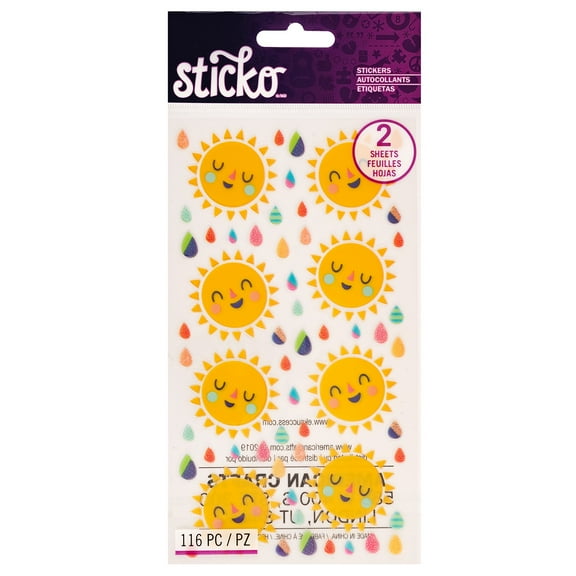 Sticko Clear Stickers 116/Pkg-Sun
