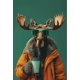 thumbnail image 3 of Póster estético con estampado de leopardo, león, jirafa, oso, conejo, gafas de sol de moda, pintura en lienzo de animales, arte de pared, decoración del hogar para sala de estar, 3 of 5