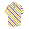 thumbnail image 2 of Ceisia Men's Mardi Gras Festive Print Short Sleeve Button-Up Shirt Collection | Diagonal Stripe Carnival Color Button-Up Shirt Gifts, 2 of 9