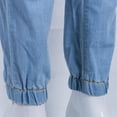 thumbnail image 5 of Women' s Mid Rise Skinny Jeans Drawstring Elastic Waist Denim Pants Plus Size Female Casual Stretch Jeans, 5 of 6