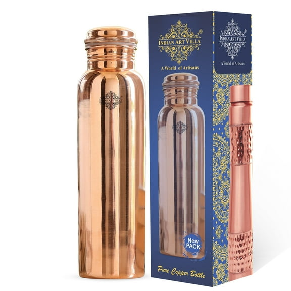 Indian Art Villa Copper Water Bottle, 25.4 oz