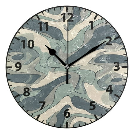 Wavy Pattern Wall Clock Modern Small Clock Black Hands for Office, Home, Bedroom,School 9.84in