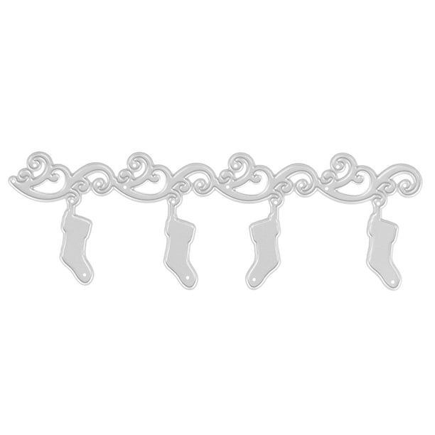 Cuadros Decorativos Plantillas de troqueles de corte de metal para álbum de fotos de álbum de recortes de bricolaje (calcetín de Navidad) Tmvgtek embutido en tela