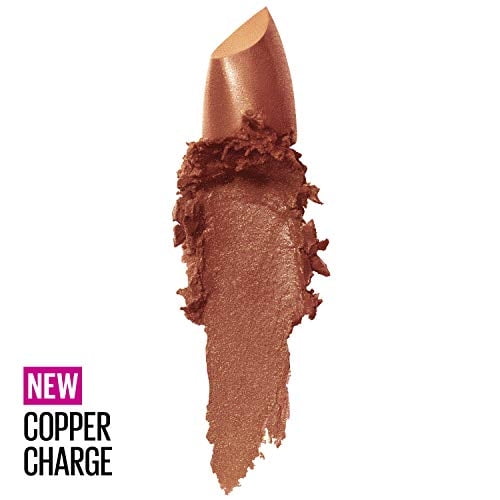 Lápiz Labial Maybelline Sensational Color, Acabado Crema, Hidratante, Nude, Rosa, Rojo, Ciruela, Copper Charge, 0.425 ml (Varía Empaque)