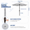 thumbnail image 6 of NAPWANT 9ft Outdoor Patio Umbrella with Solar LED Lights, Tilt and Crank Handle, for Deck, Yard, Pool and Garden,Light Gray, 6 of 8