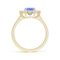 thumbnail image 2 of ANGARA Natural 1.6 ct Tanzanite & Diamond Floral Ring with Claw Set in 14K Yellow Gold for Women (Size-8x6mm) | December Birthstone, Anniversary, Jewelry Gift for Women | Natural Tanzanite Ring, 2 of 10