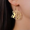 thumbnail image 5 of Slam Dunk Basketball Earrings Stainless Steel Dangle Earrings Sports Jewelry, 5 of 6
