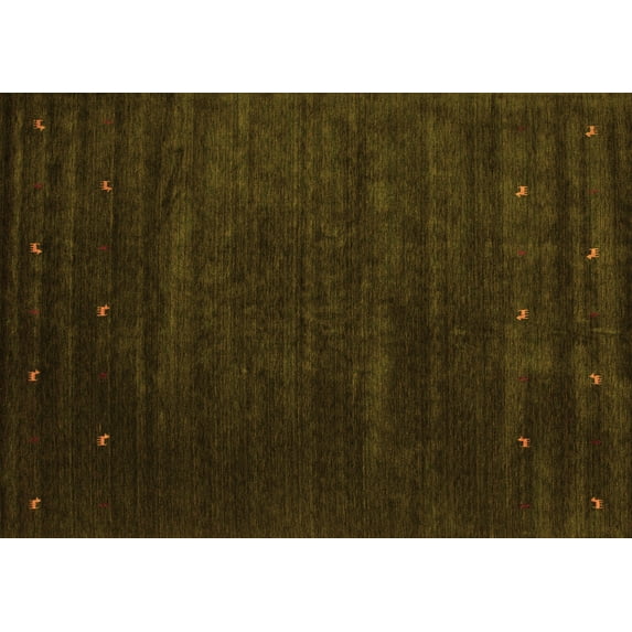 Ahgly Company Indoor Rectangle Abstract Orange Contemporary Area Rugs, 2' x 5'
