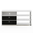 thumbnail image 5 of Furinno JAYA Simple Design TV Stand for up to 55-Inch with Bins, White Oak, Stainless Steel Tubes, 5 of 6