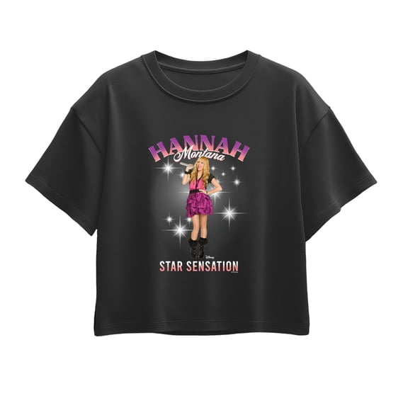 Hannah Montana - In The Spotlight Girls' Short Sleeve Boxy Graphic T-Shirt