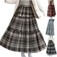 thumbnail image 4 of Xunlbb Long Skirts for Women, Women's Fashion High Waist Wool Skirt High Elasticity Waistband Layered Skirt, Size S-L, 4 of 4