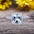 thumbnail image 1 of 1.5 Carat Cushion Cut Aquamarine Engagement Ring on 10k White Gold, 1 of 6
