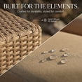 thumbnail image 5 of LAZZO 5-Piece Outdoor Wicker Conversation Set, All-Weather Sectional Sofa with 4 Chairs & 1 Ottoman, Khaki Cushions, 5 of 10