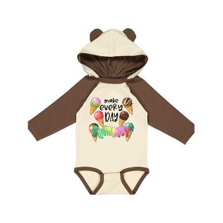 

Inktastic Make Every Day Summer- Ice Cream Cones Gift Baby Boy or Baby Girl Long Sleeve Bodysuit