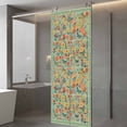 thumbnail image 3 of Boho Green Flowers Window Privacy Film, Spring Abstract Watercolor Floral Leaf Static Cling UV Sun Blocking Heat Control Window Tint Day and Night, Non-Adhesive One Way Privacy Cover 29.5''x78.7'', 3 of 7