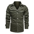 thumbnail image 6 of GaThRRgYP Plus Size Coat for Men Long Sleeves Outwear,Men's Winter Outwear Pure Color Breathable Plus Size Washing Jacket Coat, 6 of 9