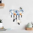 thumbnail image 6 of Flowers Leaves Painting Mail Holder Organizer Wall Mount with Shelf Key Holder Key Rack with 5 Key Hooks for Wall Decorative, 6 of 6