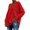 Red, variant on ZDNIXIAN Shirts for Women ,Long Sleeve Loose Knit Top, Side Slit Casual Pullover, Solid Color Drop Shoulder Relaxed Fit Knitted Shirt