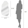 thumbnail image 5 of Irregular Asymmetrical Wall Mirror for Living Room Bathroom Entryway, Modern Decorative Mirror Hanging (Hook Style, 31.5'' x 17.7''), 5 of 5