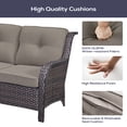 thumbnail image 6 of Gymojoy 2-Piece Outdoor Patio Furniture Set, L-Shaped Sectional Sofa, All-Weather PE Wicker Rattan Conversation Set,Brown/Gray, 6 of 6