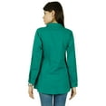 thumbnail image 7 of Button Down Cotton Shirt Long Sleeve Teal Top Casual Blouse Women Wear, 7 of 7