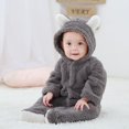 thumbnail image 3 of URMAGIC Newborn Baby Jumpsuit Hooded Fleece Rompers Long Sleeve Onesies Outwear Outfits 0-12 Months, 3 of 17