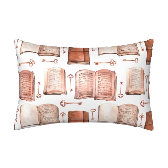 Silk Pillow Case for Hair And Skin Queen - vintage key open books print Cooling Sleep Throw Pillow Covers Standard Size 20x30in, comfort Satin Pillowcase with Zipper for Women Men