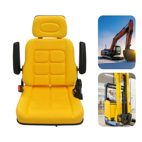 100kg/220lbs Universal Tractor Seat Adjustable Tractor Seat Forklift Seat with Backrest