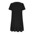 thumbnail image 6 of Summer Fashion Plus Size Sun Dresses for Womens 2025 Cotton And Linen Sleeves Hem Ruffle Hem Dress Long Skirt, 6 of 7