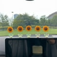thumbnail image 3 of sunsanly 2/5Pcs Shaking Head Sunflower Car Decoration Adhesive Auto Dashboard Center Console Yellow Flower Ornament Doll Toy Figurine Christmas Gift, 3 of 8