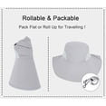 thumbnail image 4 of Womens Sun Hat Packable Neck Cover UPF 50+ Wide Brim Fishing Hat Gray, 4 of 7