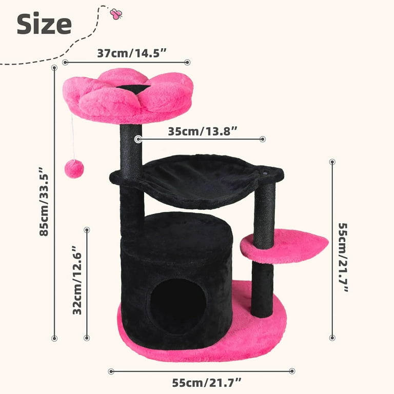 Flower Cat Tree, Inches Large Cat Tower with Hammock and Cat
