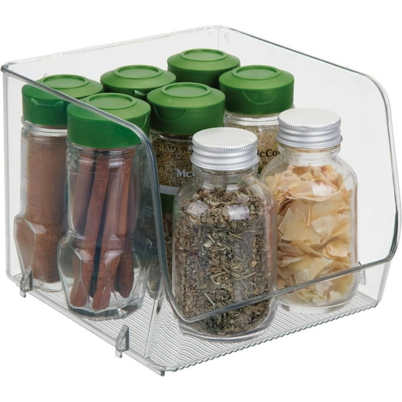 InterDesign iDesign Stackable Open-Front Storage Bin for Pantry or Household Storage, Clear, Made in USA