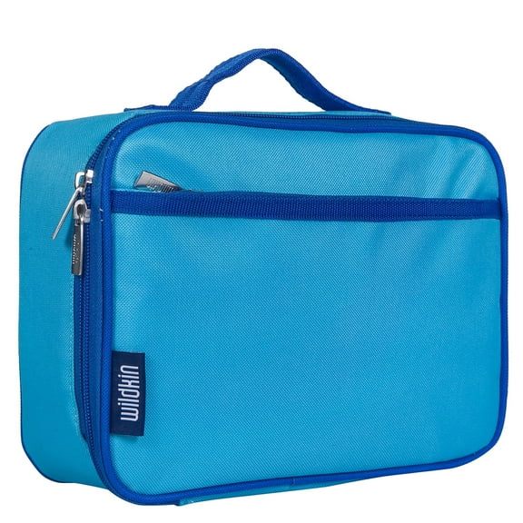 Wildkin Kids Square Insulated Lunch Box for Boys and Girls (Sky Blue)