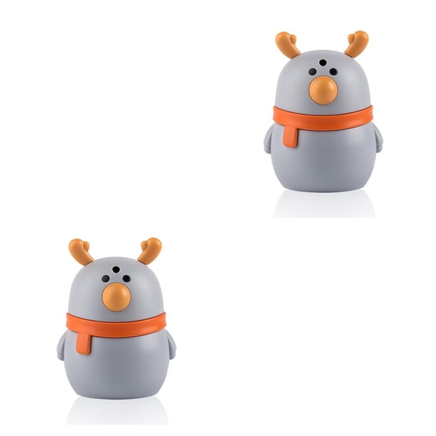 Billuyoard Soporte automático para palillos de con animales de dibujos animados, dispensador de tipo de prensa, caja de plástico PP, azul claro 2piezas