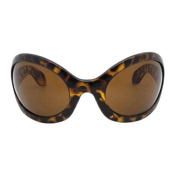 Pop Fashionwear Unisex Color Bug Eye Sunglasses Retro Rave Shades P501 (Tortoise, Brown)