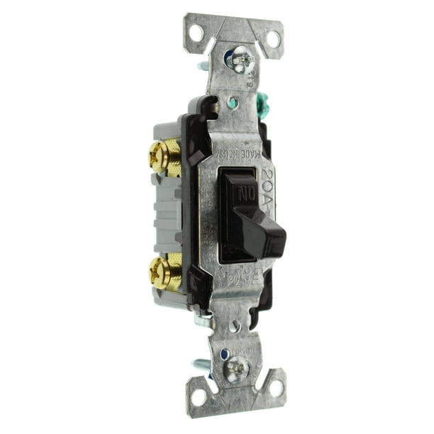 Hubbell RS115Z Toggle Switch, 1Pole, Grounding, 15Amp, 120Volt, Brown