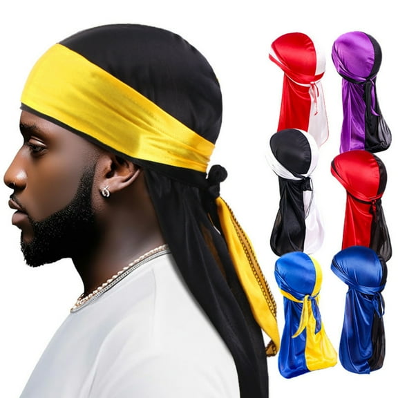 Airvexalon 7 Packed Premium Durag for Men, Silky Doo Rag for 360 540 720 Waves