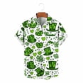 thumbnail image 6 of SGFCWSX Men's Casual Short Sleeve Button Up Shirt St. Patrick's Day Shamrock Print with Chest Pocket Green Size S, 6 of 6