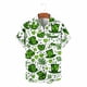 thumbnail image 5 of Ceisia Men's St. Patrick's Day Short Sleeve Shirt Clover Print Regular Straight Fit Green Turn-Down Collar Spring Summer Shirt Gift, 5 of 6