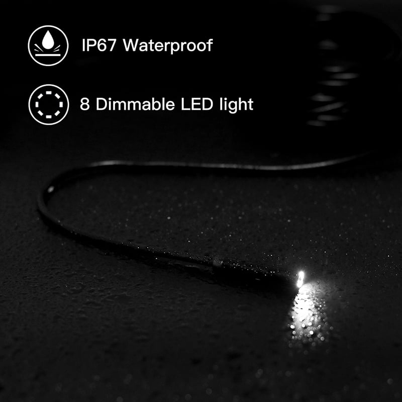 Wireless Borescope Inspection Camera With IP67 Waterproof Snake Camera And 8 LED Light Endoscope Camera ,Various Applicable