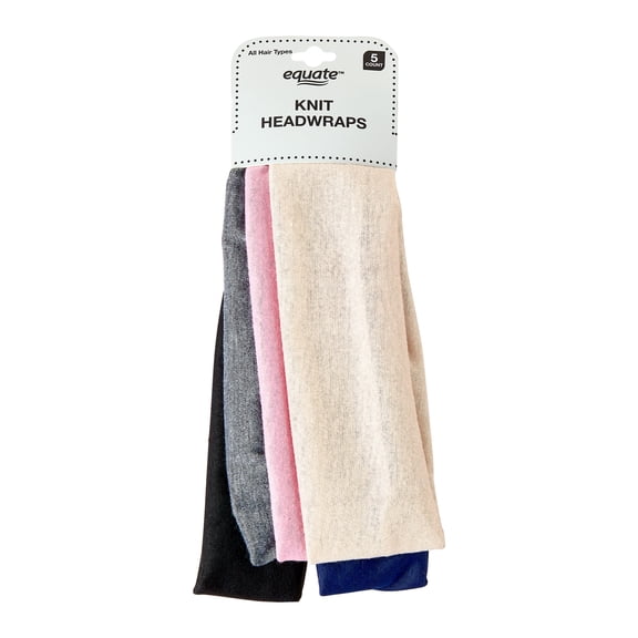 Equate Knit Headwraps, Multicolor, 5 Count