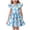 Blue-17, variant on Mitankcoo Easter Dresses for Girls Cute Print Crew Neck Flutter Sleeve A-Line Dress Daily Fashion Wear 3-14Y