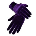 thumbnail image 2 of rygai Banquet Gloves Vintage Decorative High Elasticity Windproof Wear-resistant Keep Warm Breathable Women Short Opera Flannelette Gloves for Outdoor,Purple One Size, 2 of 8