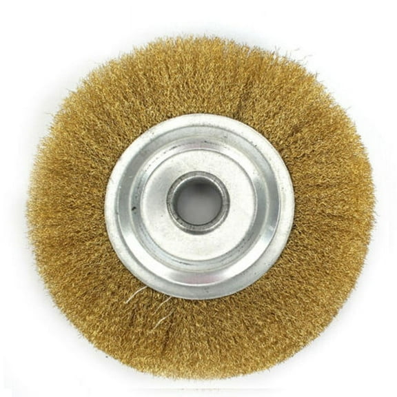 5Inch Wire Brush Soft Copper Wire Wheel Brass Brush Soft For Bench Grinder Metal Polishing Deburring Rust Scale Carbon Removal
